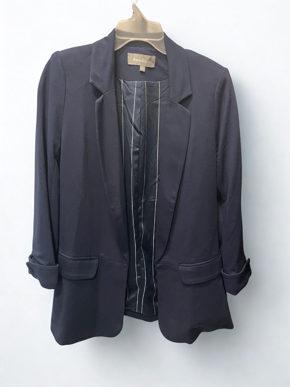 Daniel Rainn Navy Relaxed-Fit Blazer with Roll-Tab Sleeves